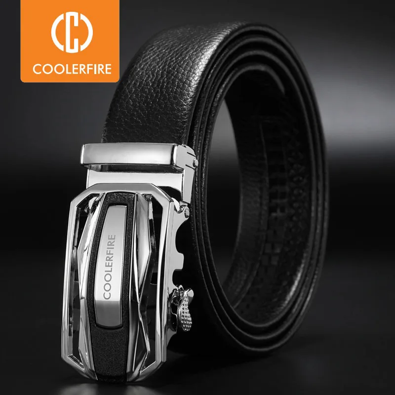 

2019 New Luxury Man Belt Automatic Buckle Genuine Leather Black Belts For Men Designer Male Belts strap 3.4mm 1.35" ZD092