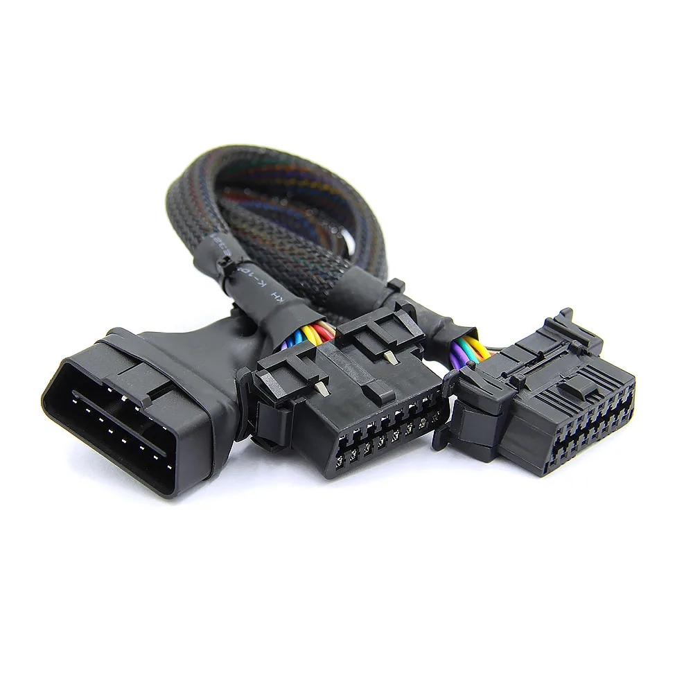 1 в 2 Преобразованный кабель OBD2 плоский удлинитель с 16Pin подключен