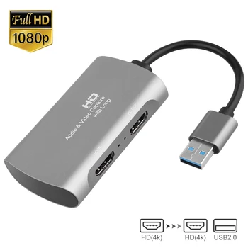

Audio Video Capture Card with Loop 4K 1080P USB 2.0 HDMI Game Capture Card Recorder Device Video Reliable Streaming Adapter