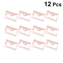 Pinces à papier en forme d'enveloppe, 12 pièces, dessin animé, or Rose, créatif, pour fichiers, Adorable porte papier