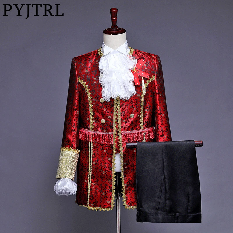 PYJTRL, мужской классический комплект из пяти предметов, костюмы для сцены, Европейский суд, смокинг, платья для вечеринки, выпускного, свадьбы, костюм жениха