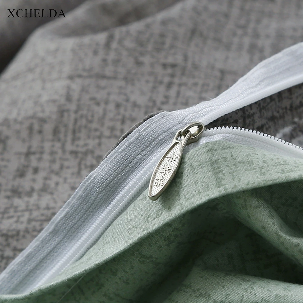 Green Comforter Duvet Cover Bed Sheet set Double Queen King Size Bedding Set Solid Luxury Grey Cotton Adult linens Home Textile