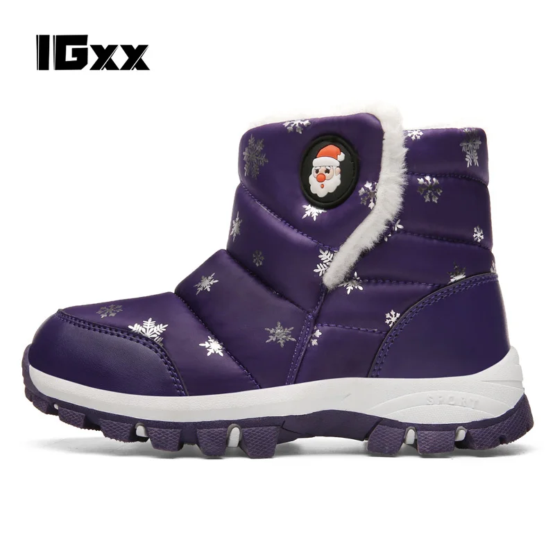IGxx kid Santa claus boots  Christmas Boots Comouflage Colors Child Boy Girls snow Winter Boots Christmas gifts for kids