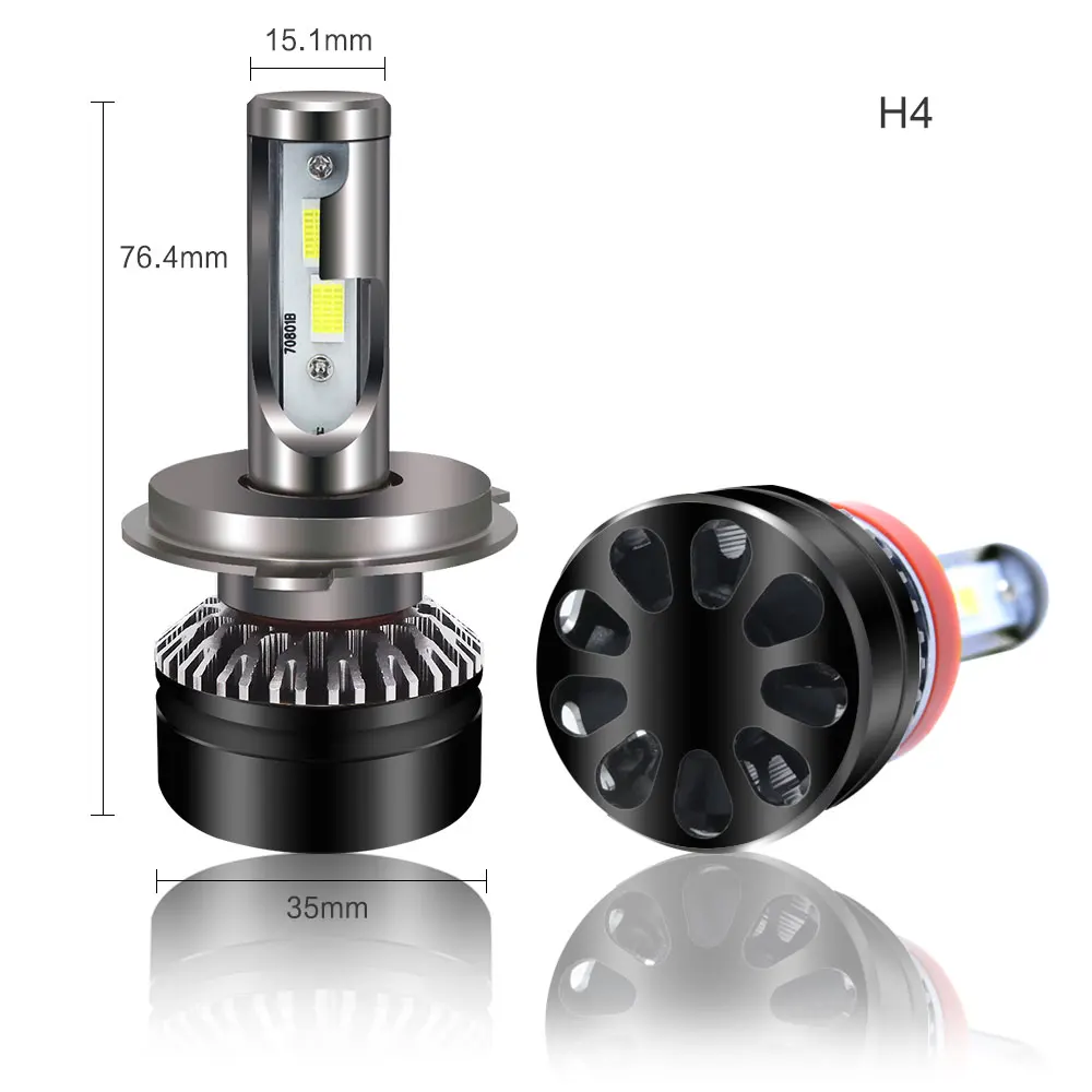 2 шт. H11 H7 H4 80 Вт 8000лм все-в-одном лампа N15-CSP чип светодиодный комплект фар 6000 К белый луч лампы автомобильные аксессуары