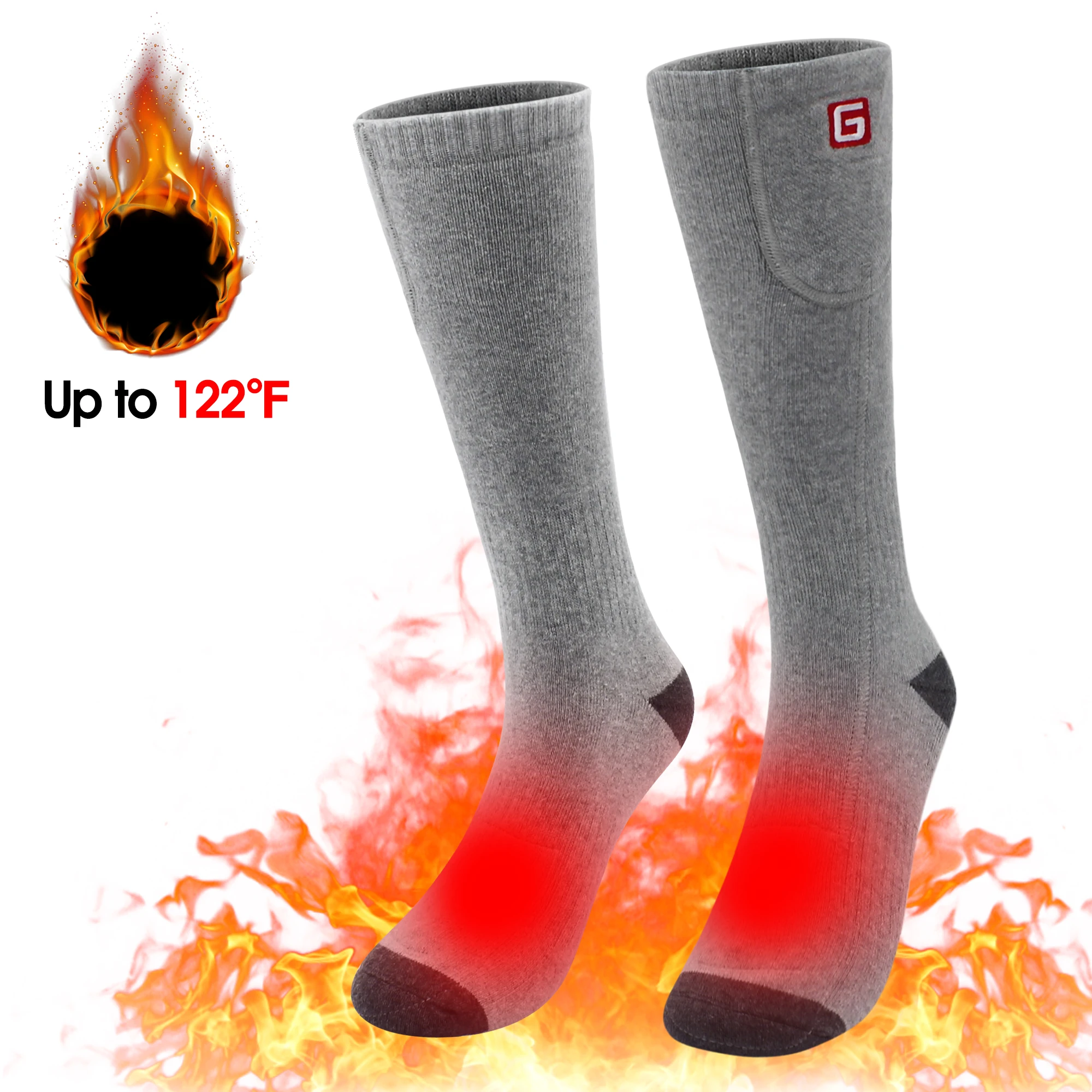 Unisex Electric Heated Socks Rechargeable Battery Foot Winter Warmer Socks Glove 