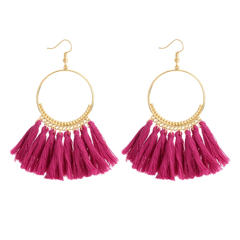 cjh007 Christmas Hoops Tassle Tassel Earrings Drop Fringe Earrings