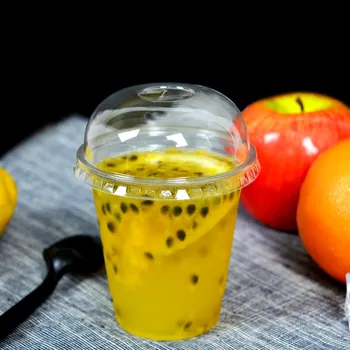 

50pcs PET plastic cold drinks cups 220ml transparent packaging milk tea juice coffee plastic cups birthday party cup with lid