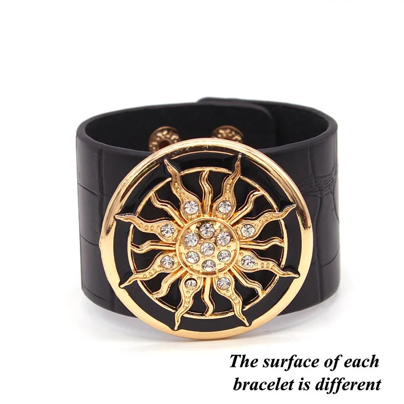 Fashion Leather Bracelets for Women Wide Circle Buckle Bracelet & Bangles Adjustable Wrap Bracelet Couple Jewelry Gift Leather Braided Bracelet,Leather Bracelet,Pearl Leather Bracelet