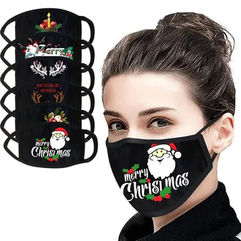 

1pc Christmas Mouth Masks For Dust Protection Anti-face Fabric Facial Mask Washable Earloop Mascarilla Reutilizable Маски#YL5
