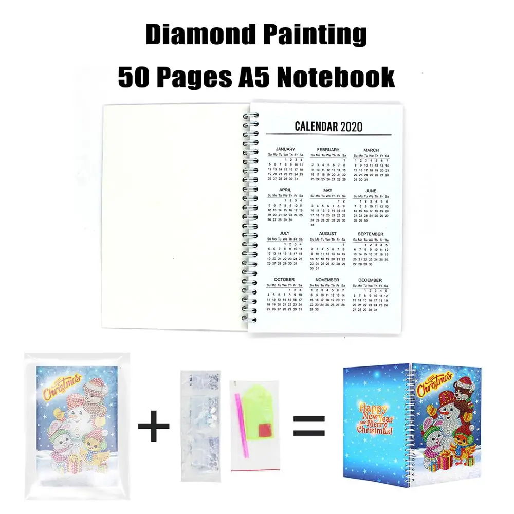 Shirliben 5d Diy Стразы, вышивка крестиком, животное, алмазная живопись, блокнот, сделай сам, ремесло, кольцо, скоросшиватель, снеговик, медведь, блокнот BZ06