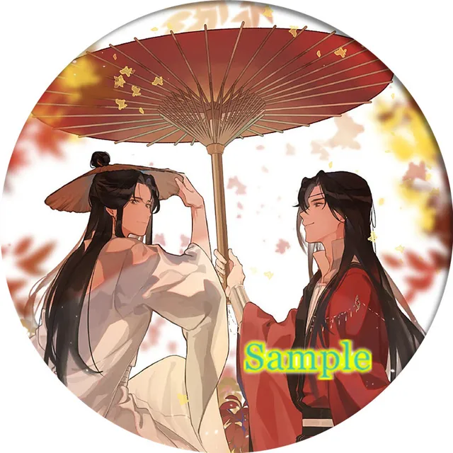 Cartoon tian guan ci fu Hua Cheng Xie Lian Cosplay Badge Brooch Pin Anime Accessories For Clothes Backpack Decoration gift 6