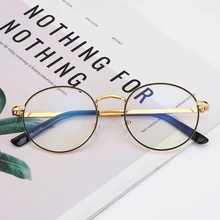 Круглые очки оправа анти-голубые легкие очки ретро очки для близоруких металлических прозрачные линзы, очки Oculos De Grau