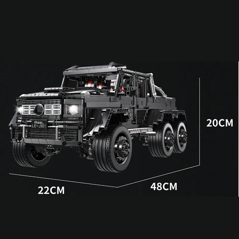 Teachnic набор RC MOC 2425 G63AMG 6X6 LAND CRUISER модель автомобиля SUV кирпичи крутой черный супер гоночный автомобиль LE-J901 строительные блоки игрушки