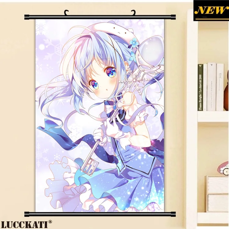 40X60 см, Gochiusa Gochuumon wa Usagi Desu ka Rabbit, сексуальная лоли, мультфильм, аниме картинка, настенная прокрутка, холст, живопись, плакат - Цвет: J