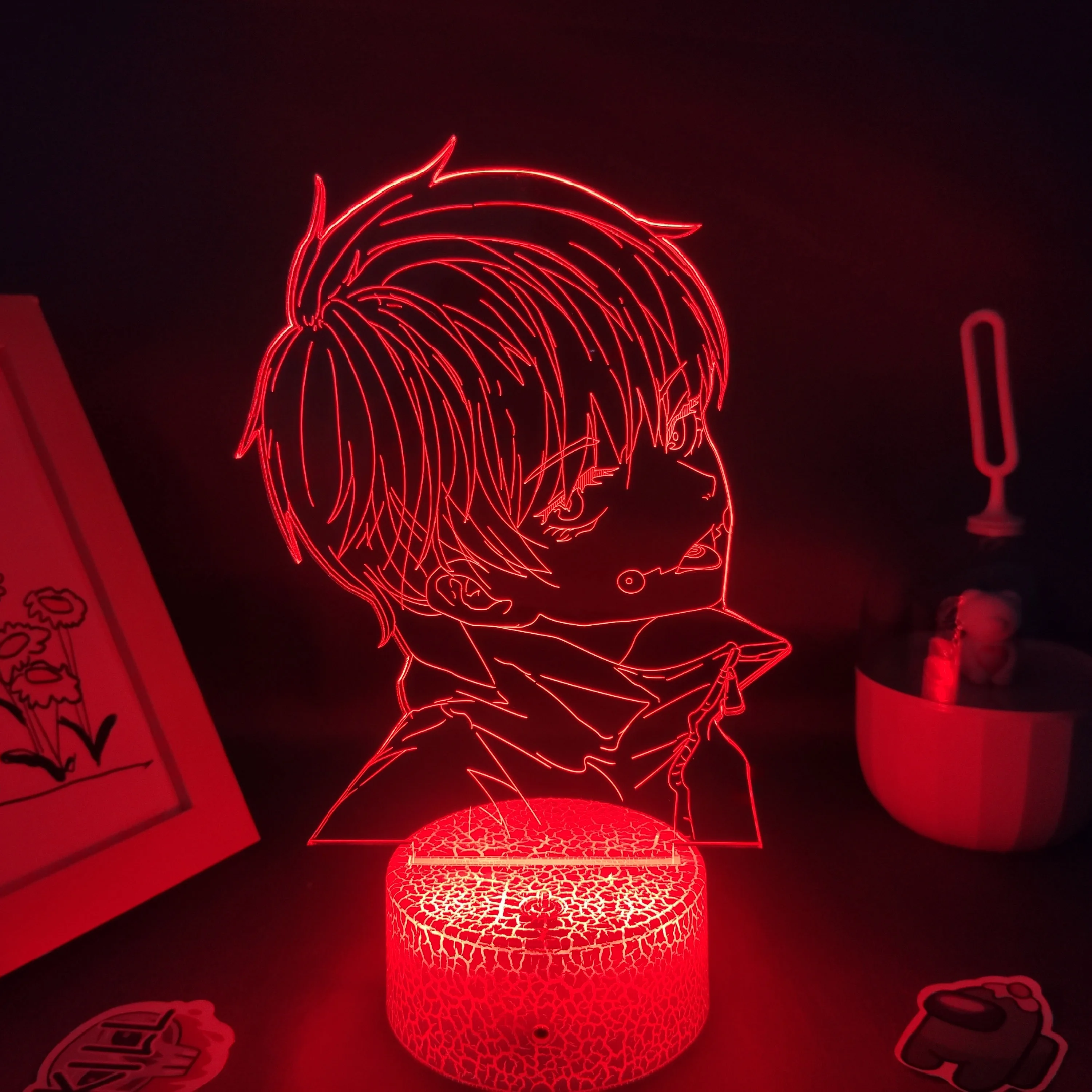 Anime Jujutsu Kaisen Figure Inumaki Toge 3D LED Lava Lamps RGB Night Lights Bedroom Table Decor Birthday Manga Gifts For Friends cat night light