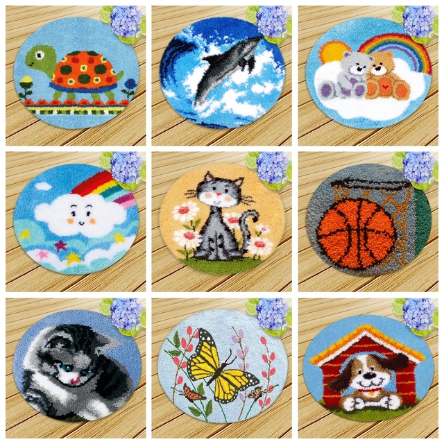 Cartoon Animal Carpet Embroidery Latch Hook Kit Foamiran undefined Latch  Hook Rug Button Pad Package Smyrna Package Carpet - AliExpress