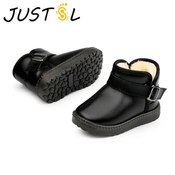 

JUSTSL Children's Snow Boots Winter Keep Warm Boots Boys Girls Short Boots Kids Thick Warm Flat With Boots Size 21-35