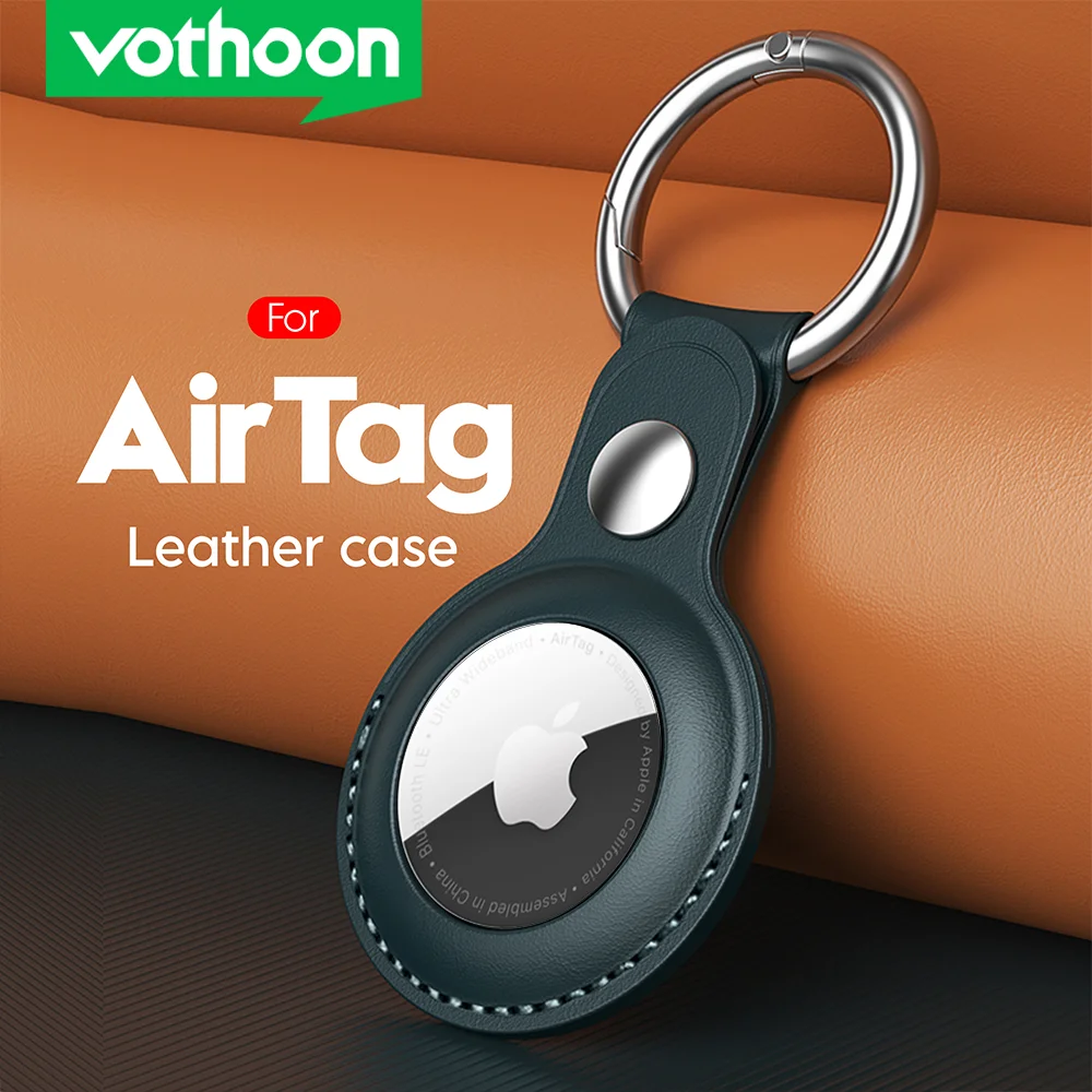 

Vothoon PU Leather Case for Apple Airtags Protective Case Cover for Apple Locator Tracker Anti lost Device Keychain