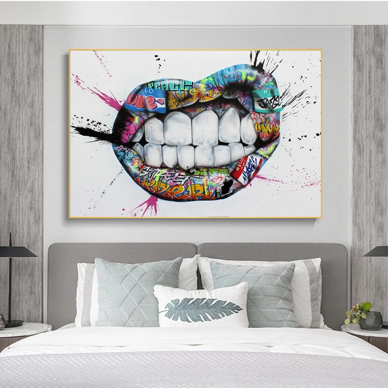 Show Teeth Lips Graffiti Art