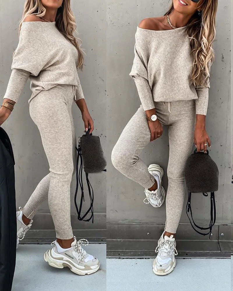 Tracksuit 2 Piece Set Autumn Winter Pullover Top Long Pants Sports Suit Female Sweatshirt Sportswear Suit For Woman