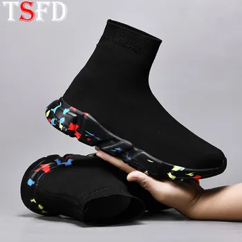 

Unisex Mens Sneakers Classic Branded Men's Shoes Fashion Men's Summer Shoes Large Sizes Breathable Fly Weaving Socks Shoes S14