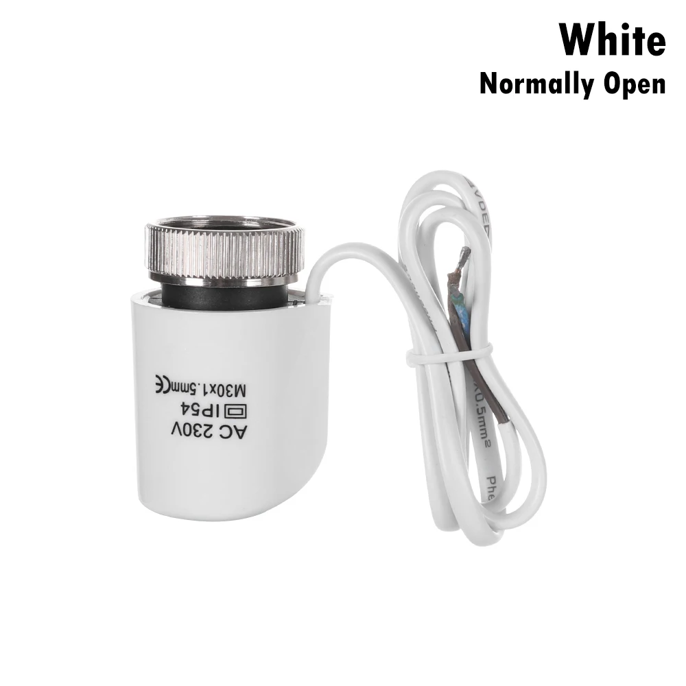 Normally Open white Нормально открытый закрытый тепловой электрический привод электро тепловой клапан 230 В для подогрева пола детали для подогрева пола - Цвет: Normally Open white