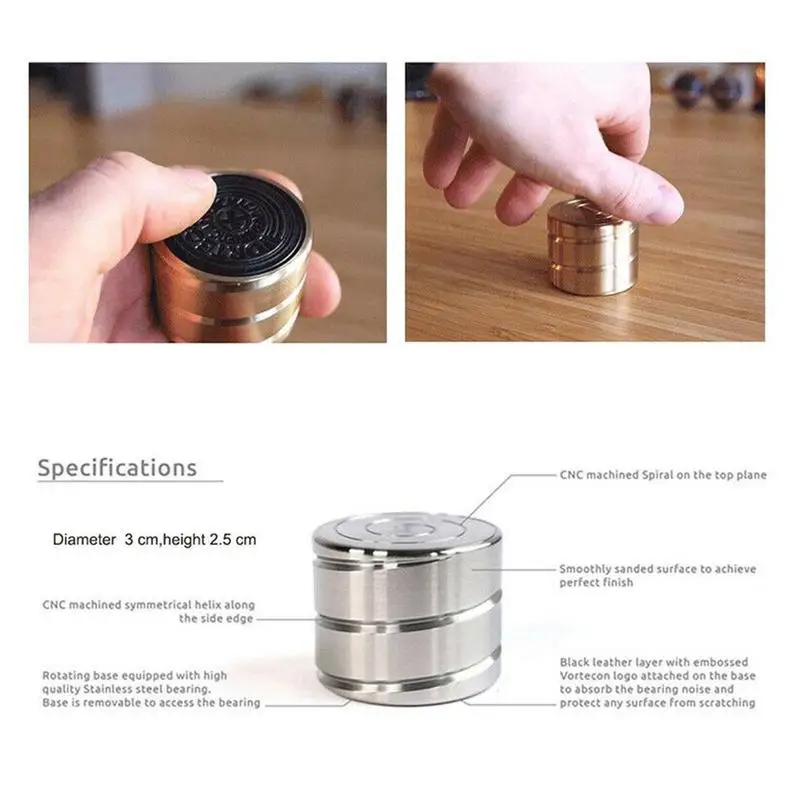 Vortecon Kinetic Desktop Toys Copper Aluminum Alloy Decompression Hypnosis Rotary Gyro Adult Fingertip Toy Children Toys 1 Vortecon Kinetic Desktop Toys Copper Aluminum Alloy Decompression Hypnosis Rotary Gyro Adult Fingertip Toy Children Toys 5