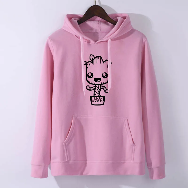 Модная женская толстовка с длинным рукавом пуловер свитер 2019 Groot MARVEL буквенным