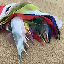 

1Pair Fashion Organza Ribbon Shoe Laces Sport Shoes Sneakers Bowknot Flat Shoelaces Canvas Bootlaces Strings