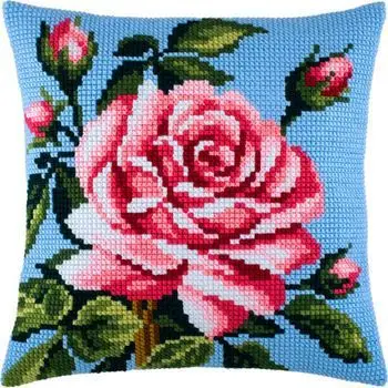 

Latch Hook Red Flower Cushion Kit Pillow Case Crochet Hobby & Crafts DIY Yarn for Embroidery Art Cushion Cover