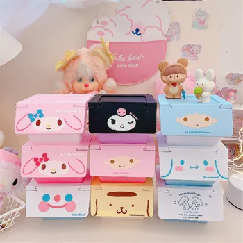 

New cartoon My Melody mini Cube Folding Storage Box Toy Organizer Cartoon Animal Flip overlay Storage Bin With Lid For Toy Box