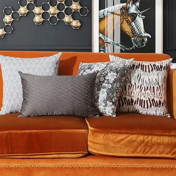 

Trending cool geometric decorative throw pillow/almofadas case 30x50 40x60 45 50,grey coffee blue cushion cover home decorating