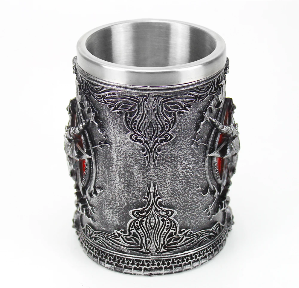 WDFDZSW Unique Pentagram Horn Goblet Wine Glass 200ml 600ml Gothic Tankard Stainless Steel Beer Cup for Halloween Birthday Theme Party Color : 1