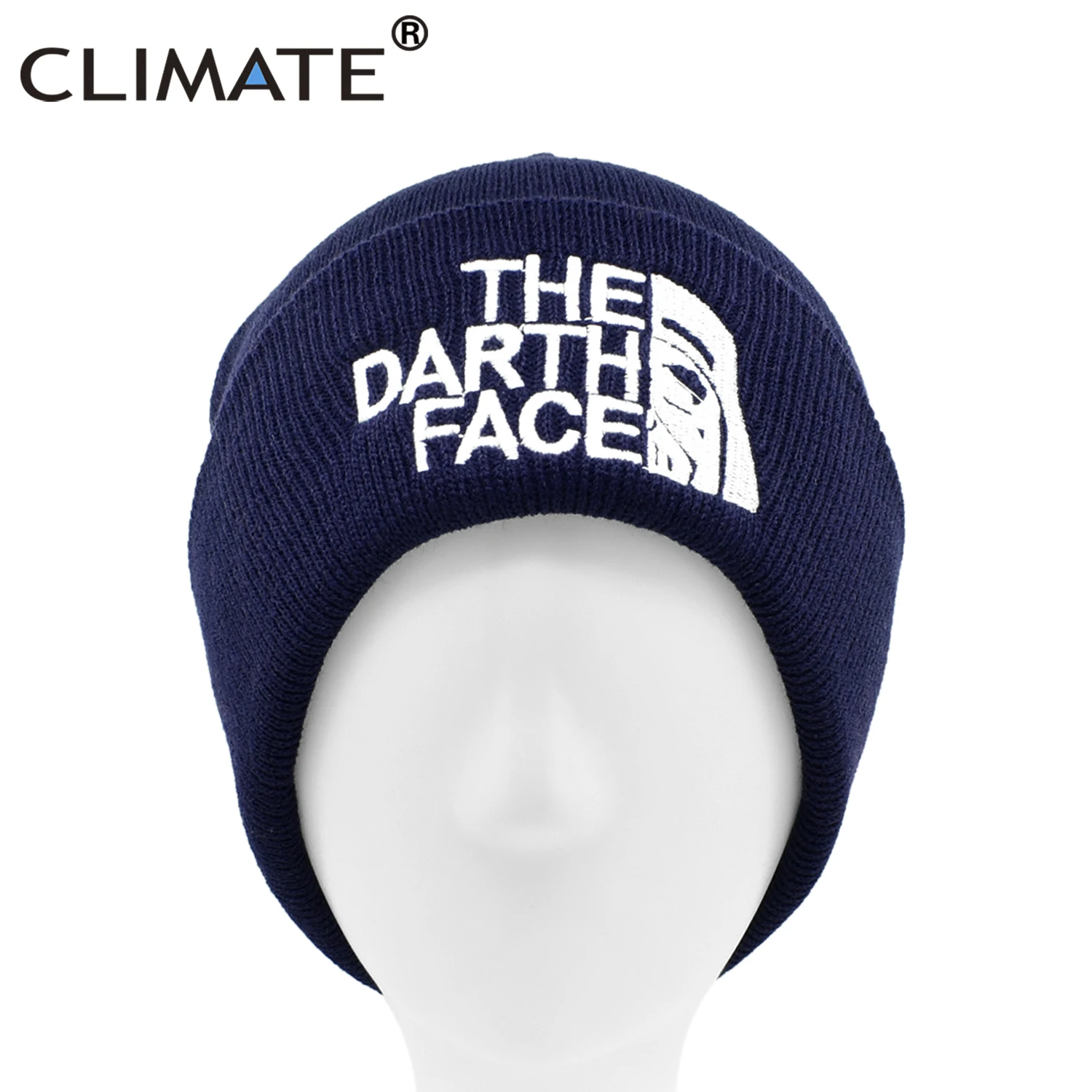 Darth Face Hat Beanie Star Men's Winter Warm Hat Beanie Soft Knitted Beanies for Adult Men Women CLIMATE