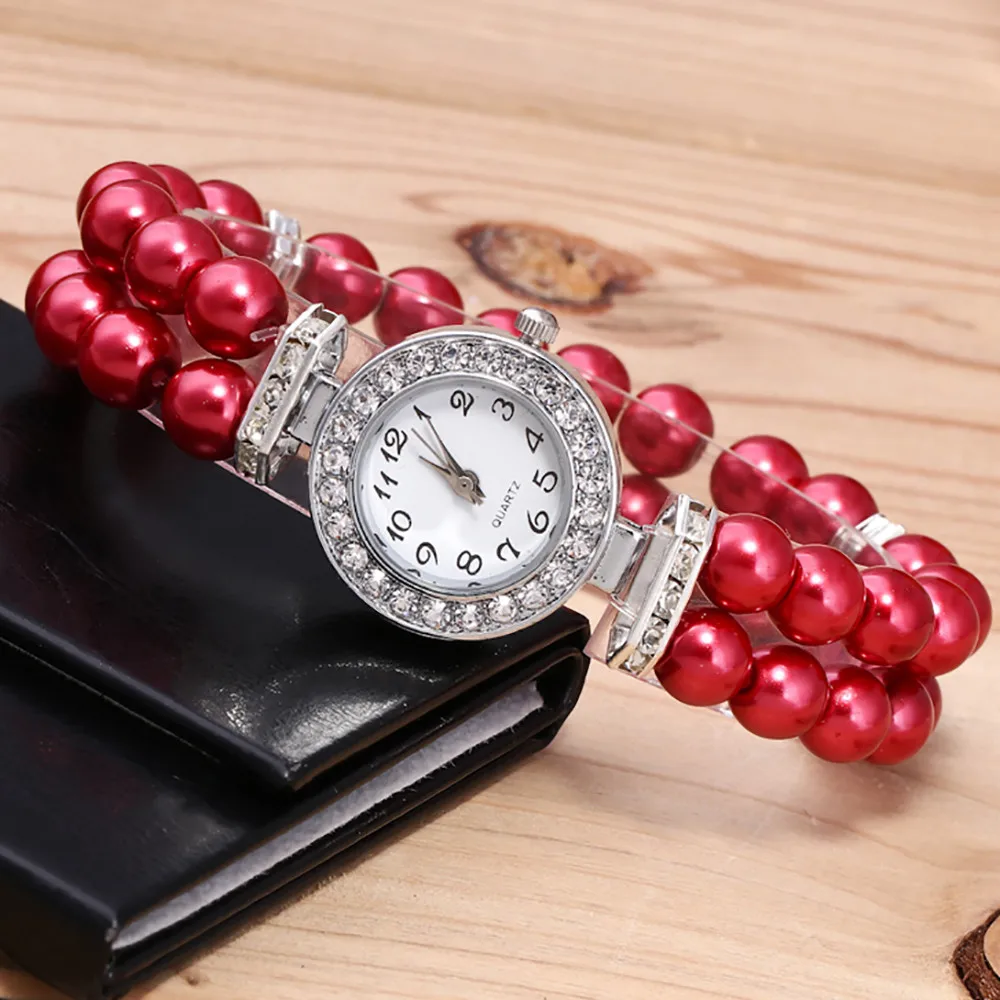 Women's Watch Pearl String Bracelet Watches Women Ladies Fashion Quartz-watch Female Wristwatch Women Female Clock Relogio