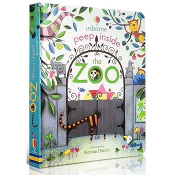 

Usborne Peep Inside The Zoo Animal English Educational 3D Flap Picture Books Baby Children Reading Book