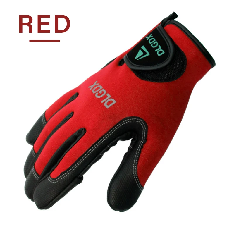 red gloves Mosodo мужские перчатки без пальцев для рыбалки Нескользящие дышащие зимние красные черные синие перчатки из полиуретана - Цвет: red gloves