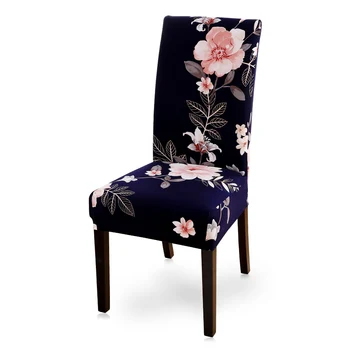 

Floral Printed Chair Cover Geometric Lattice Chair Cover Chair Covers Spandex Stretch Dining Seat Protector Slipcovers