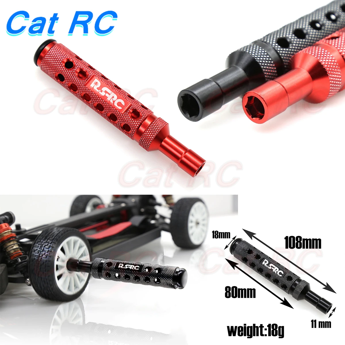 

RC Car Repair Tool Mini Aluminum Alloy Hex 7.0mm M4 Nut Sleeve Driver 1pcs