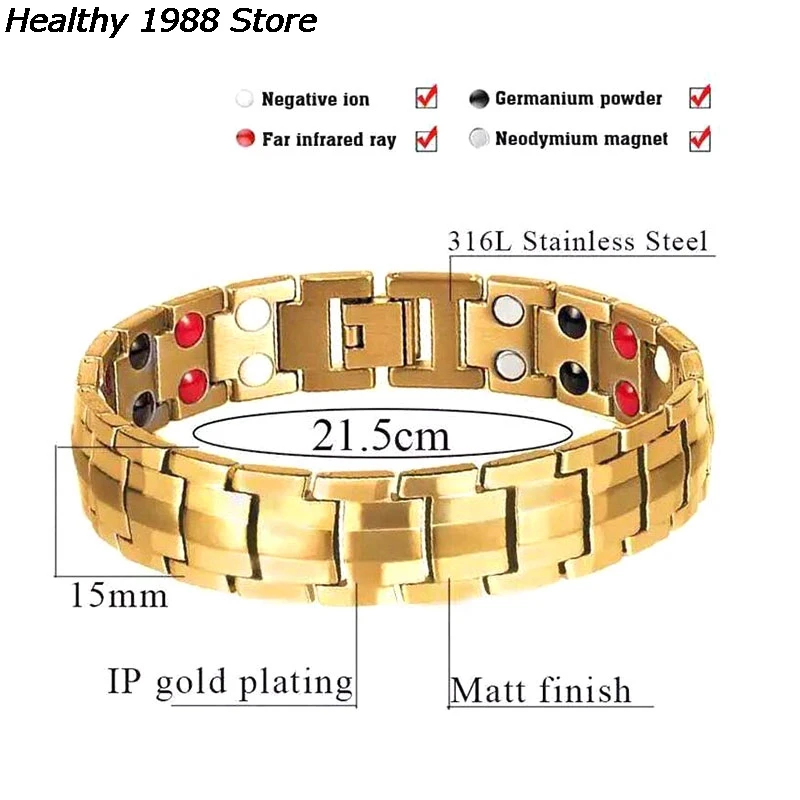 Men's Bracelets Energy Magnetic Tourmaline Bracelet Health Care Jewelry For Women Bracelets Bangle Slimming Product Weight Loss Products Magnetic Therapy Bracelets