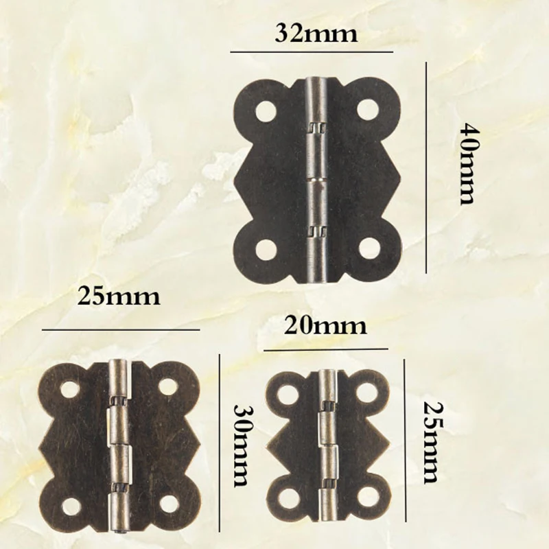 Чехол-петля в форме бабочки, деревянная шкатулка для ювелирных изделий, мебельная фурнитура, 10* петель с подходящими винтами