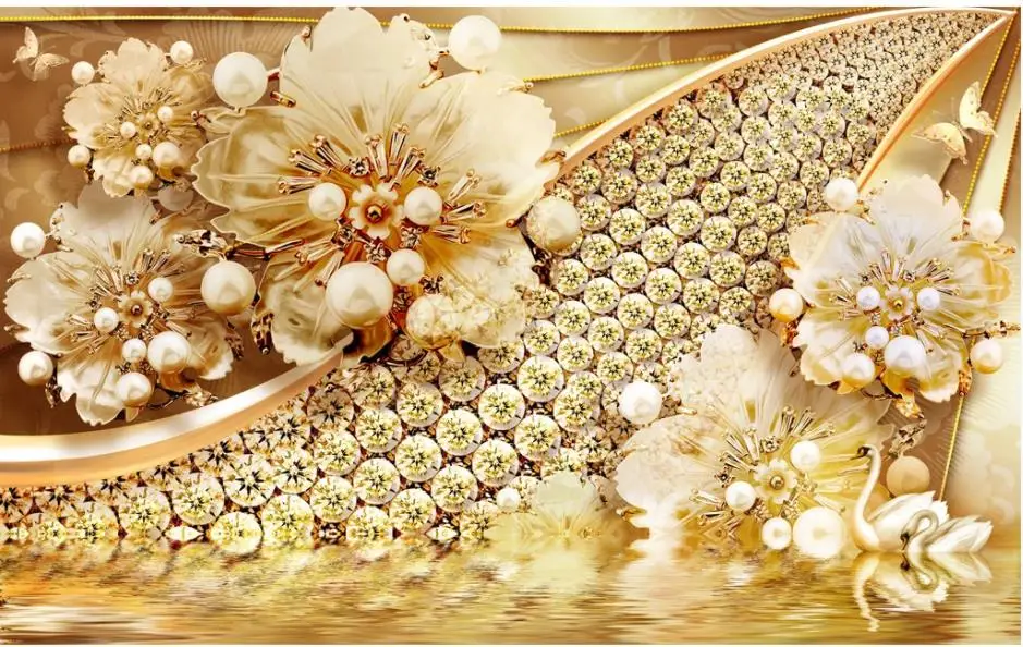 

Современные обои для гостиной, обои для стен 3 d для гостиной, украшение, лебедь, озеро, фон