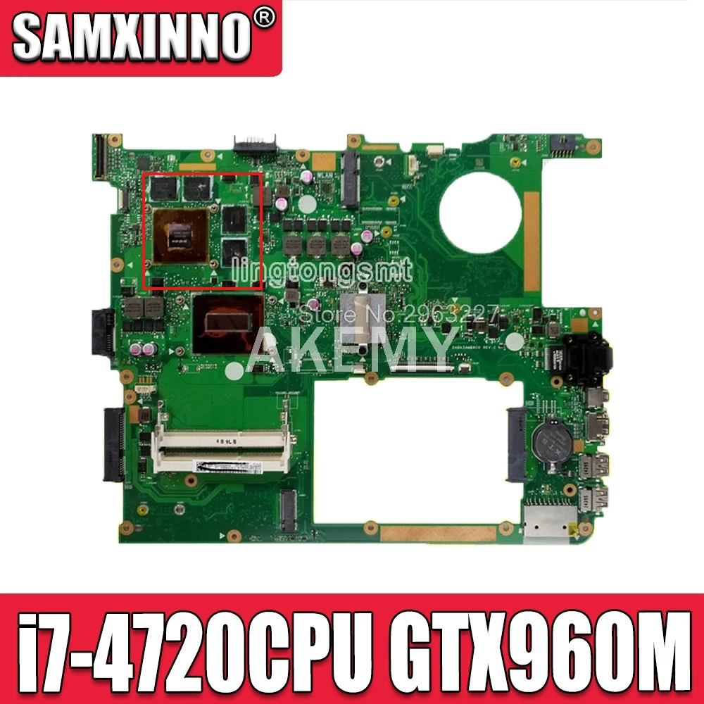 G771JW HM86 с i7-4720CPU GTX960M/GTX860M N16P-GX-A2 материнская плата REV2.0 для ASUS G771 G771JM Материнская