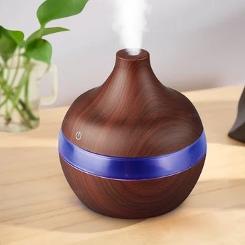 

300ml USB Essential oil Aromatherapy air diffuser Electric Aroma Diffuser Wood Ultrasonic Humidifierr LED Lights for Office