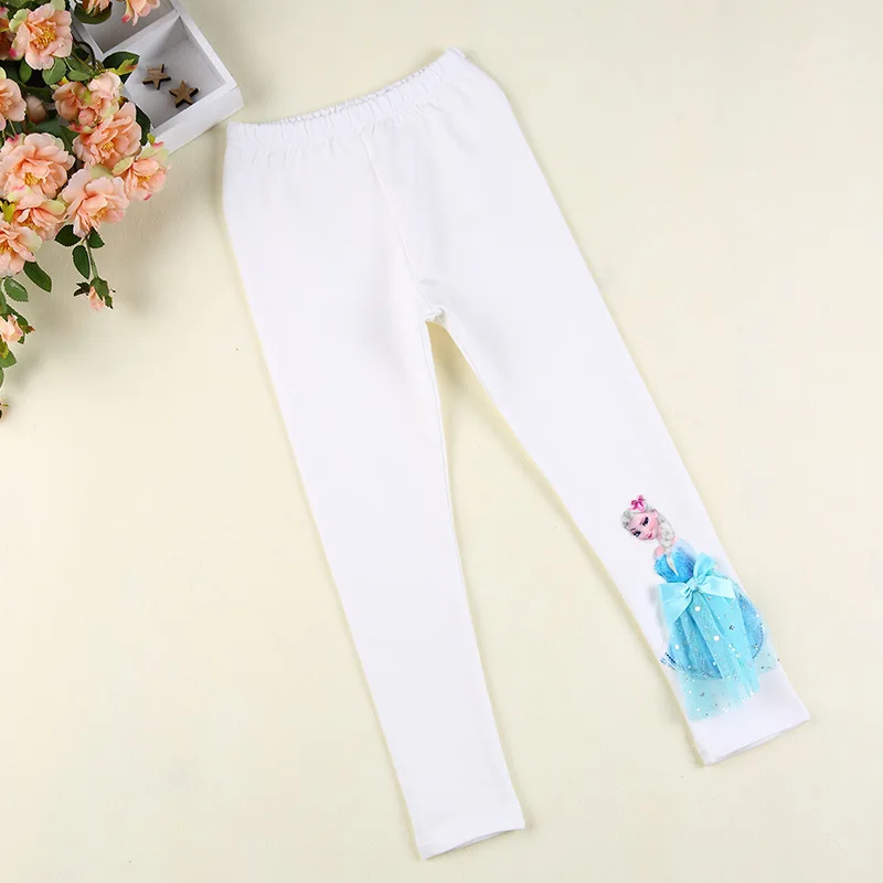 8816-pants 3 Детские осенние штаны для девочек с изображением принцессы Эльзы, 3D 3D кукла, леггинсы с вышивкой Анны и Софии, леггинсы с бантом для девочек милый костюм - Цвет: 8816-pants 3