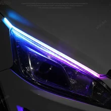 Цветной водный указатель поворота стример дневные ходовые огни светильник касательно видоизмененного Универсальный светодиодный светильник направляющая рейка ультра-тонкий CD50 Q04