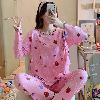 

fashion Long Sleeve Pajamas Set Polyester Leisure Women Sleepwear Suit 3Pcs Nightwear for Women Sleepwear Long Pant home Cloth