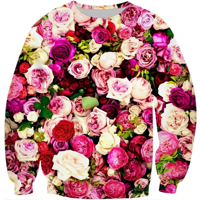 Beautiful rose / peony flower 3D All Over Printed Sweatshirt Men/Women  Harajuku floral Long sleeve sweatshirt Casual Pullover