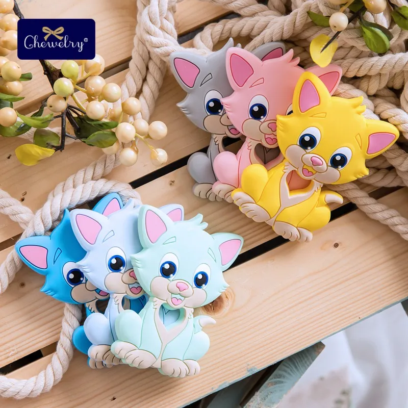 

BPA Free Baby Teether Childen's Goods Baby Silicone Squirrel Teethers Teething Necklace Silicone Beads Kids Biter Tiny Rod Toys