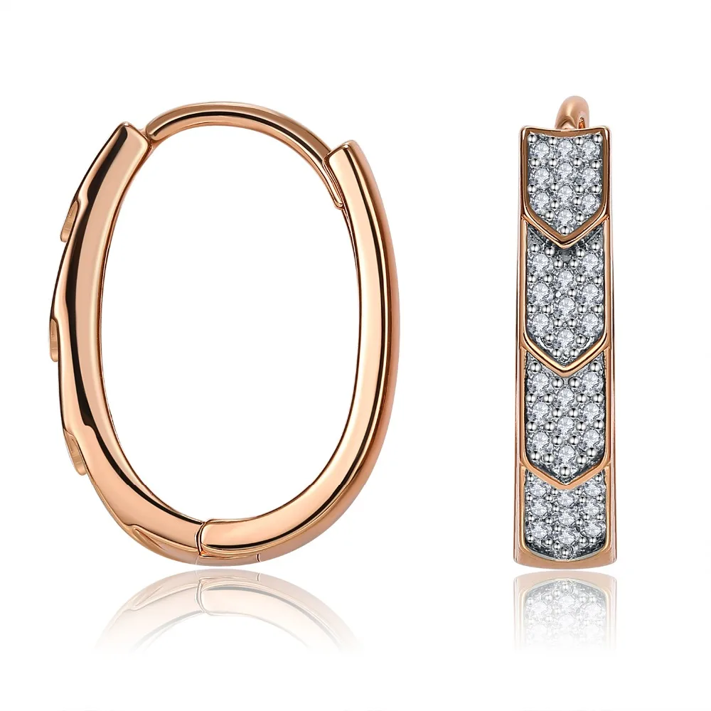INALIS, женские серьги-кольца, розовое золото, ааааа+ качество, кубический цирконий, серьги-кольца, модные украшения для свадьбы, торжества
